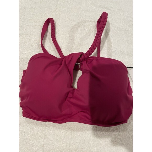Shade & Shore Women's Size 34C Braided Strap Bikini Top Purple NEW Top Only - Picture 2 of 9